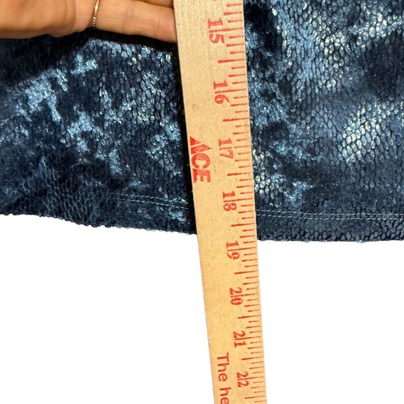 Allegra K Glitter Exotic Faux Snake Print Spaghetti Cami Tank Top Medium Blue - Picture 4 of 6